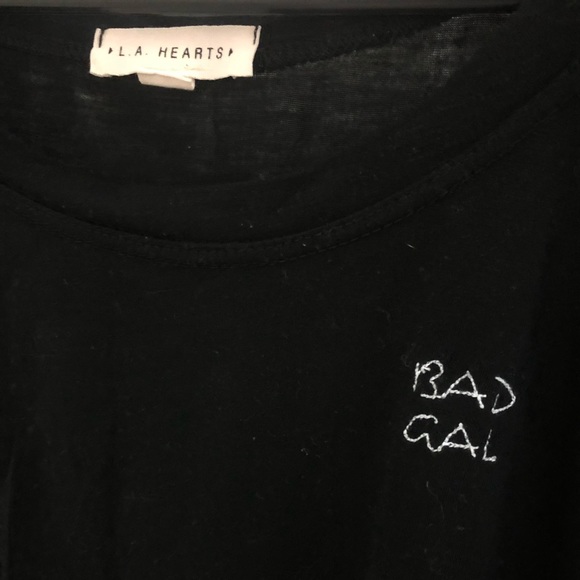 LA Hearts flowy black crop top - Picture 2 of 2